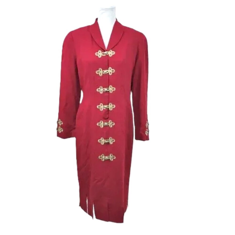 Vintage Y2K Dress Red Gold M, Ebony Spiegel